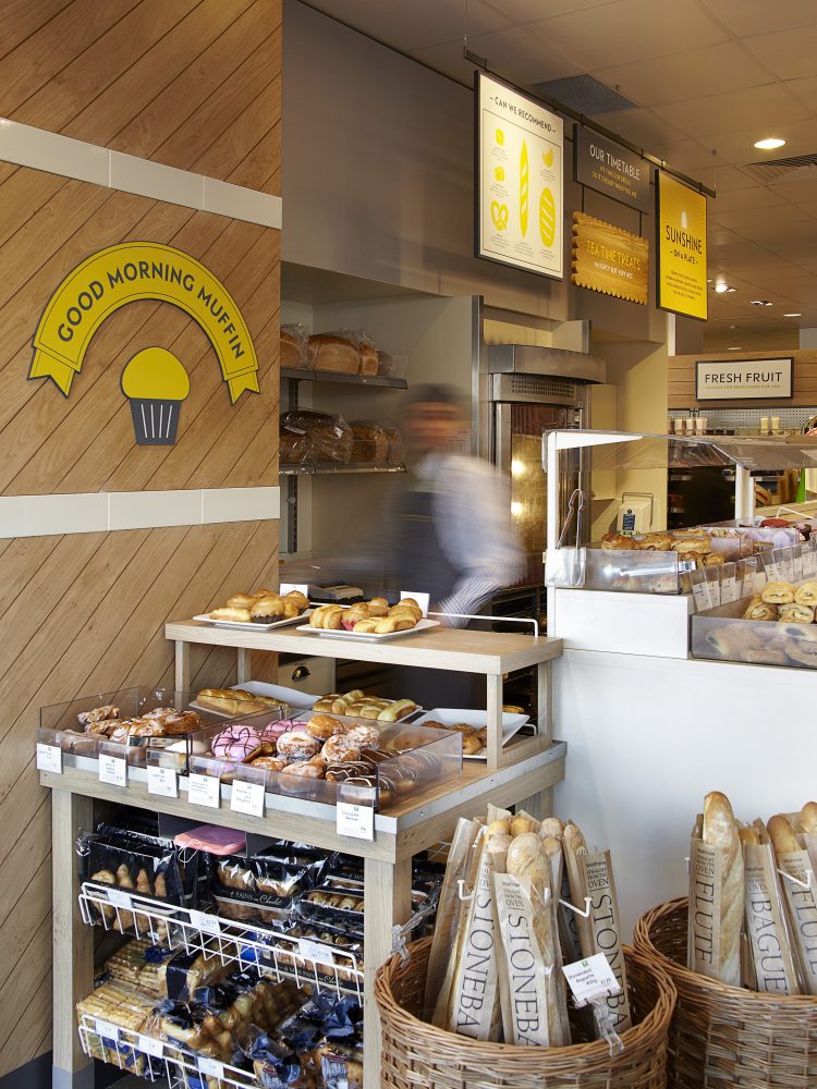 Little Waitrose brand and format design, showcasing bread display and store communications, designed by Household.