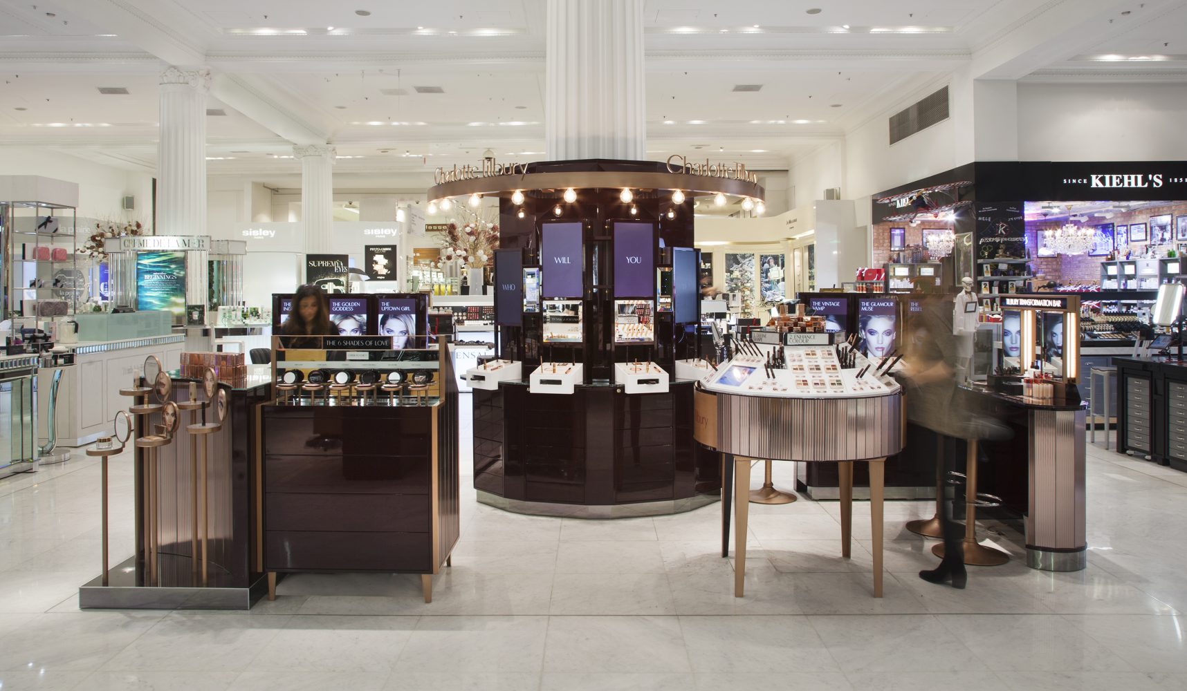 Image of Charlotte Tilbury retail footprint at Selfridges London, beauty retail concept, by Household.