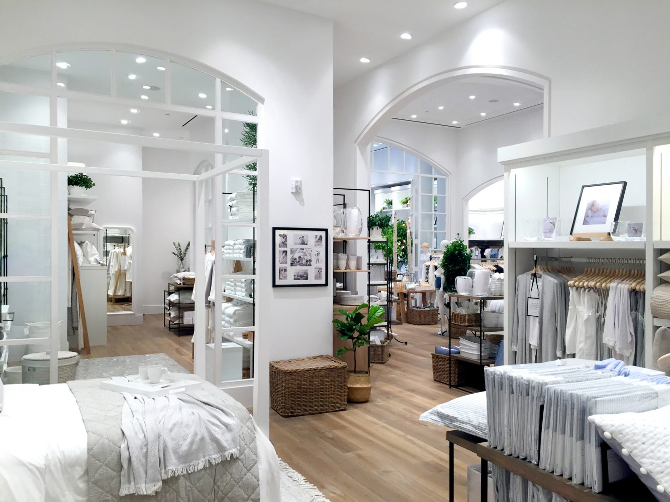 Internal image of product display at The White Company New York, Flagship Design by Household.