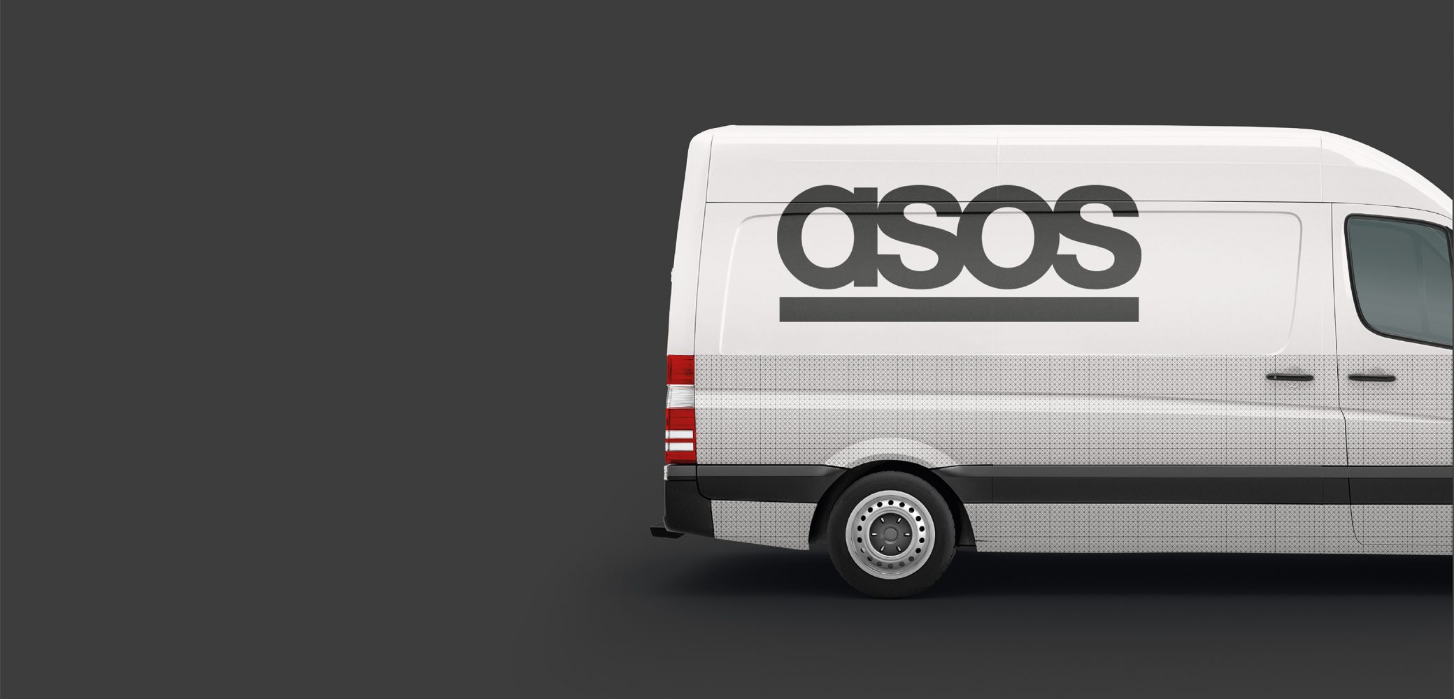 ASOS logo branded on van, brand identity, labelling and packaging design by Household.