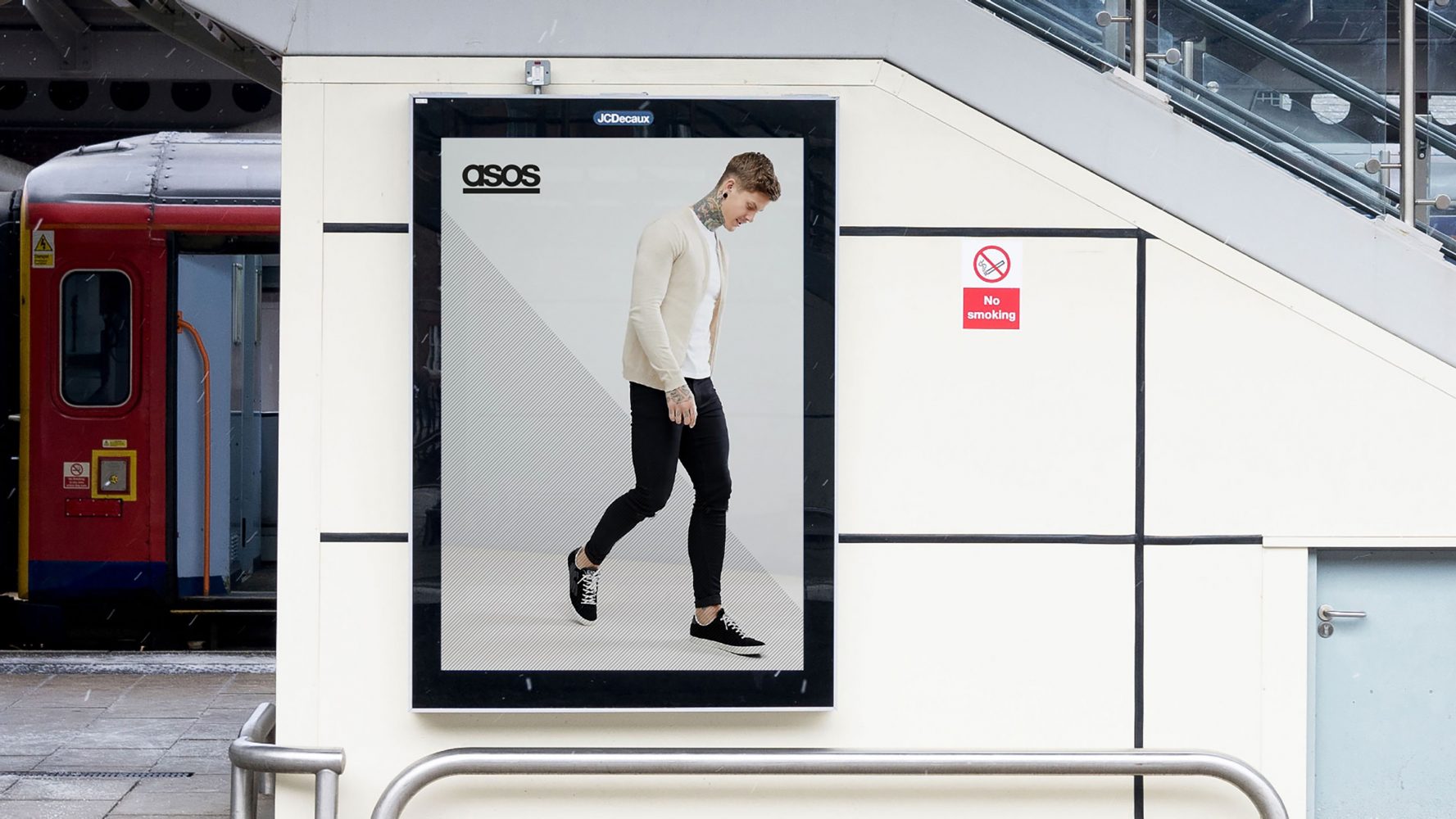ASOS poster at the train station, brand identity, labelling and packaging design by Household.